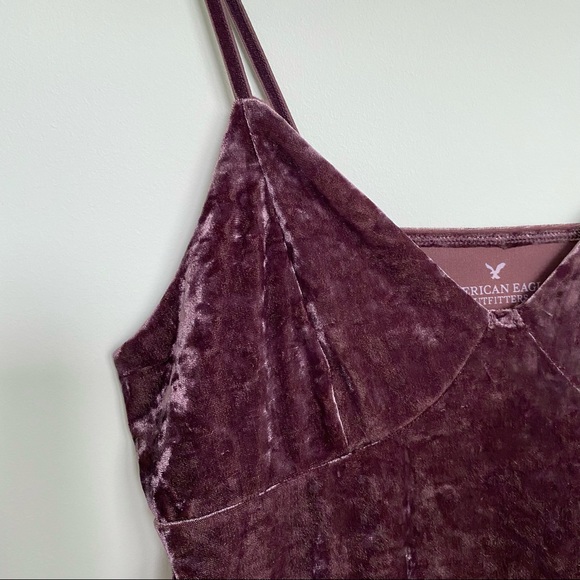 American Eagle Size S Crushed Velvet Camisole Tank Top in Purple - Picture 2 of 7